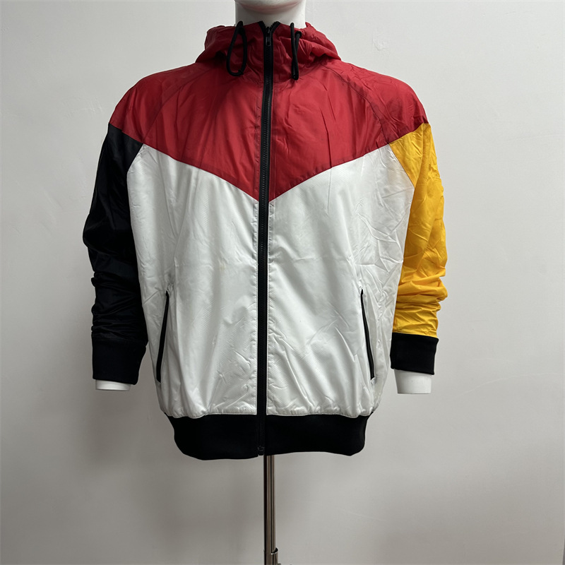 Foreign trade lightweight quick drying skin windbreaker, orange long sleeved hooded polyester letter printed skin advertising windbreaker